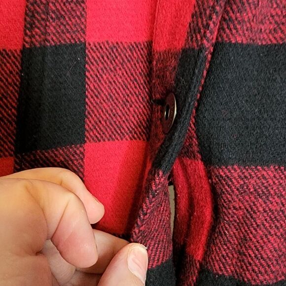 5X 28W Torrid Red Buffalo Plaid Trucker Jacket Sherpa Lined Flannel Twill Button - Picture 3 of 8